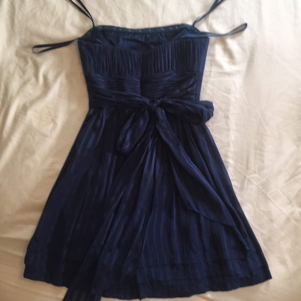 BCBG MAXAZRIA blue 100% silk strapless dress - Picture 2 of 6